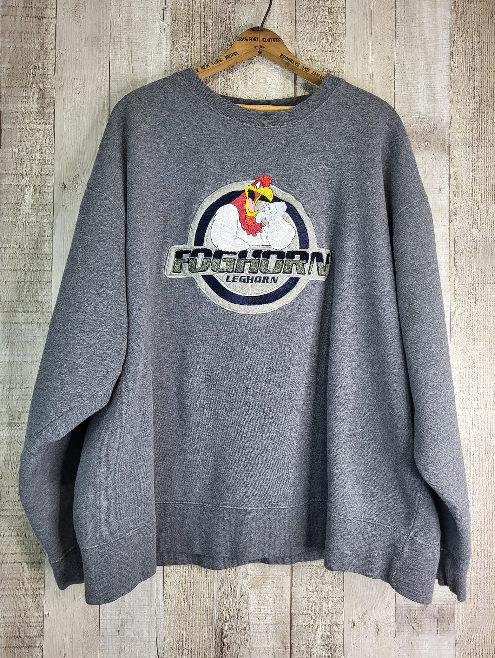 Warner Bros Looney Tunes Foghorn Leghorn Grey Graphic Crewneck Sweatshirt. XXXL